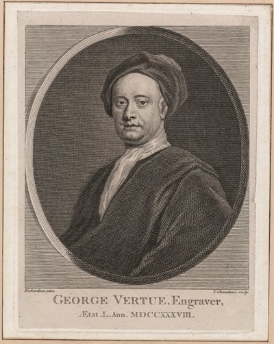 George Vertue, gegraveerd door Thomas Chambars, c.1762 door Jonathan Richardson